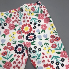 Segunda Selección - Legging Carters Talle 3 meses algodón blanca flores rosa amarillo celeste (27 cm largo) - tienda online