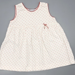 Vestido Magdalena Espósito Talle 3 meses algodón blanco lunares rojos - comprar online