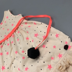 Segunda Selección - Vestido Little Akiabara Talle 9 meses algodón rosa claro estrellitas rosa fluor pompones - comprar online