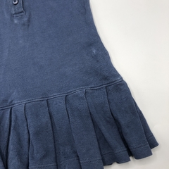 Imagen de Segunda Selección - Vestido body Baby Cottons Talle 12 meses algodón azul oscuro volados bordado rosa