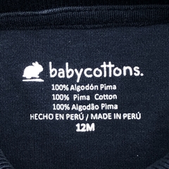 Segunda Selección - Vestido body Baby Cottons Talle 12 meses algodón azul oscuro volados bordado rosa - Baby Back Sale SAS