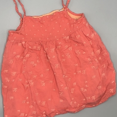 Segunda Selección - Vestido Wanama Talle 3-6 meses fibrana coral bordada - comprar online