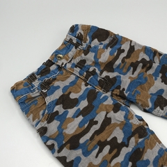 Pantalón Crayón Talle M (6-9 meses) corderoy fino camuflado marrón gris azul (38 cm largo) - comprar online
