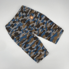 Pantalón Crayón Talle M (6-9 meses) corderoy fino camuflado marrón gris azul (38 cm largo) - Baby Back Sale SAS