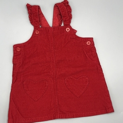 Segunda Selección - Vestido jumper Carters Talle 6 meses corderoy rojo corazones - comprar online
