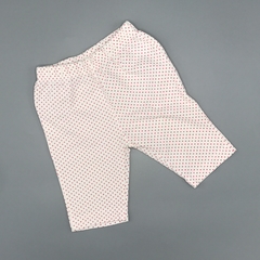 Legging Crayón Talle OS (3-6 meses) blanca lunares rosa (27 cm largo)