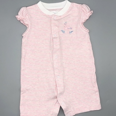 Enterito Baby Cottons Talle 3 meses algodón rayas rosa blanco flamenco - comprar online