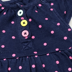 Segunda Selección - Set Carters Talle 3 meses algodón azul oscuro rosa lunares (bata y vestido body) - Baby Back Sale SAS