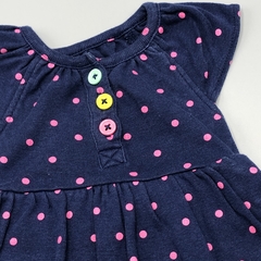 Segunda Selección - Set Carters Talle 3 meses algodón azul oscuro rosa lunares (bata y vestido body) - tienda online