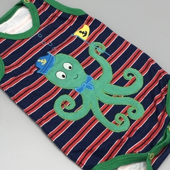 Body NUEVO Armando Lio Talle 0-3 meses rayas azul rojo pulpo verde - comprar online