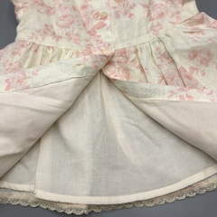 Imagen de Segunda Selección - Vestido Little Akiabara Talle 3 meses lino color crudo flores rosa