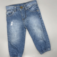 Segunda Selección - Jeans Cheeky Talle L (9-12 meses) celeste roturas tipo babucha (39 cm largo) - comprar online