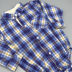 Camisa body Baby Time Talle 12 meses cuadrillé azul marron claro blanco - comprar online