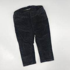 Pantalón Little Akiabara Talle 9 meses negro - gamuzada - Largo 38cm