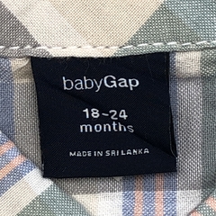 Camisa Baby GAP Talle 18-24 meses batista cuadrillé color manteca verde azul claro - Baby Back Sale SAS
