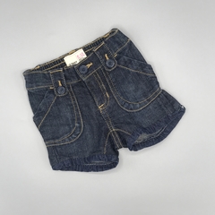 Short Old Navy Talle 6-12 meses jean azul oscuro costuras beige