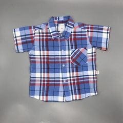 Camisa Cheeky Talle XL (12-18 meses) batsta cuadrillé azul rojo celeste