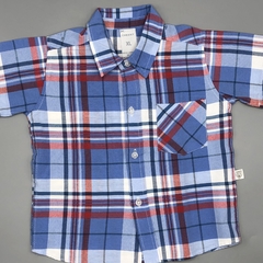 Camisa Cheeky Talle XL (12-18 meses) batsta cuadrillé azul rojo celeste - comprar online