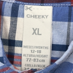 Camisa Cheeky Talle XL (12-18 meses) batsta cuadrillé azul rojo celeste - Baby Back Sale SAS