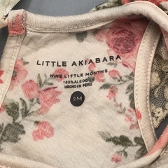 Vestido Little Akiabara Talle 9 meses liviano - cuello tull - rosas - contextura pequeña - Baby Back Sale SAS