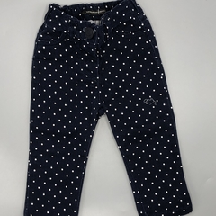 Pantalón Little Akiabara Talle 9 meses azul - lunares blancos - Largo 38cm - comprar online