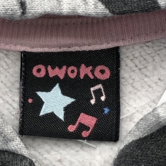 Segunda Selección - Campera Owoko Talle 2 (6-9 meses) gris - lunares corazones - sin frisa - tienda online
