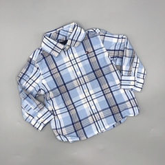Camisa Tommy Hilfiger Talle 3-6 meses cuadrillé azul celeste blanco