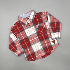 Camisa Minimimo Talle L (9-12 meses) cuadrillé rojo blanco gris