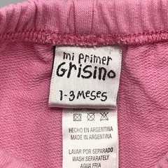 Legging Grisino Talle 1-3 meses algodón rosa liso (34 cm largo) - Baby Back Sale SAS
