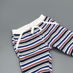 Jogging Crayón Talle S (3-6 meses) algodón fino blanco rayas azul rojo gris (26 cm largo) - comprar online