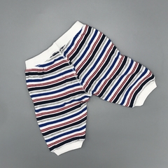 Jogging Crayón Talle S (3-6 meses) algodón fino blanco rayas azul rojo gris (26 cm largo) en internet