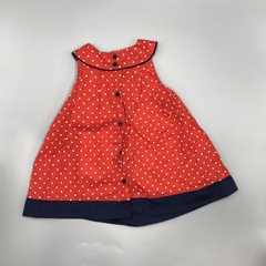 Vestido Little Akiabara Talle 9 meses rojo lunares - azul en internet