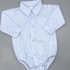 Segunda Selección - Camisa body Cheeky Talle M (6-9 meses) fibrana celeste lisa - comprar online