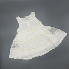 Vestido Teddy Boom Talle 6-9 meses fibrana blanco flores bordadas volados - Baby Back Sale SAS