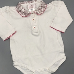 Segunda Selección - Body Baby Cottons Talle 3 meses blanco rosa - cuello floreado - comprar online