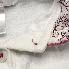 Segunda Selección - Body Baby Cottons Talle 3 meses blanco rosa - cuello floreado - tienda online