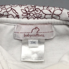 Segunda Selección - Body Baby Cottons Talle 3 meses blanco rosa - cuello floreado - Baby Back Sale SAS