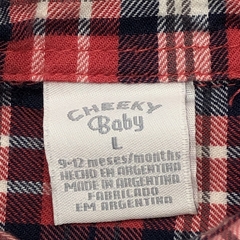 Camisa body Cheeky Talle L (9-12 meses) cuadrillé rojo azul blanco - Baby Back Sale SAS