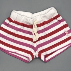 Segunda Selección - short Owoko Talle 2 (6 meses) algodón rayas rosa blanco - comprar online