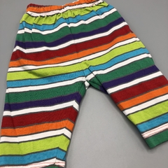 Segunda Selección - Legging Owoko Talle XS (3-6 meses) algodón rayas multicolor (33 cm largo) - tienda online