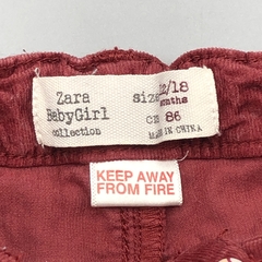 Segunda Selección - Pantalón Zara Talle 12-18 meses corderoy bordeaux (42 cm largo) - Baby Back Sale SAS