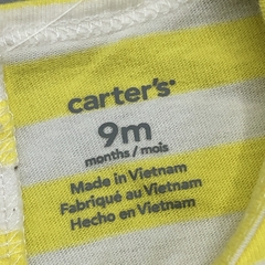 Vestido Carters Talle 9 meses algodón rayas blanco amarillo volados hombros - Baby Back Sale SAS