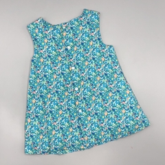 Vestido NUEVO Zara Talle 6-9 meses fibrana celeste flores rosa azul moño en internet