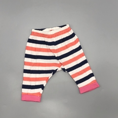 Segunda Selección - Legging Owoko Talle 0 (0 meses) algodón rayas rosa azul blanco )29 cm largo)