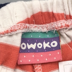 Segunda Selección - Legging Owoko Talle 0 (0 meses) algodón rayas rosa azul blanco )29 cm largo) - Baby Back Sale SAS