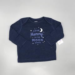 Remera Carters Talle 6 meses azul - i love mommy to the moon and back