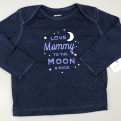 Remera Carters Talle 6 meses azul - i love mommy to the moon and back - comprar online