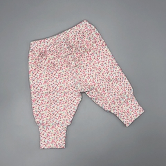 Legging Crayón Talle S (3-6 meses) blanca florcitas rosa verde volados parte trasera (30 cm largo) en internet