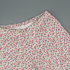 Legging Crayón Talle S (3-6 meses) blanca florcitas rosa verde volados parte trasera (30 cm largo) - comprar online