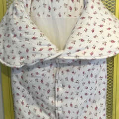 Portaenfant Old Bunch Talle Único algodón blanco flores rosa botones (60 cm x 40 cm) - Baby Back Sale SAS